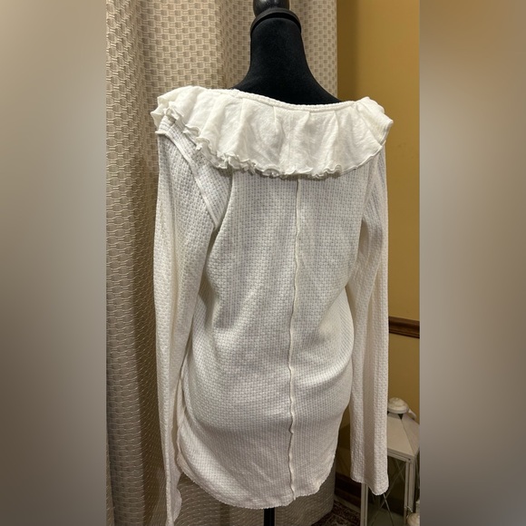 Free People Bennet Elegant White Ruffled Women's Top - Picture 5 of 7